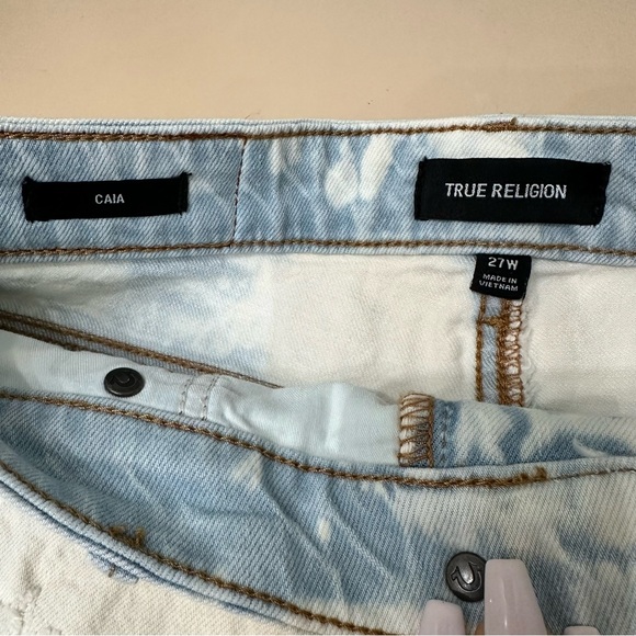 True Religion Women's CAIA High Rise Destroyed Frey Hem Denim Cutoffs Shorts - Picture 12 of 15